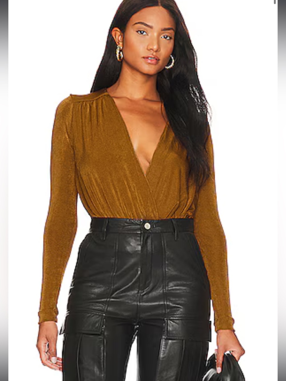 Free People Boho Chic Shimmer Twist Front Bodysuit Going out Date Night Glam
